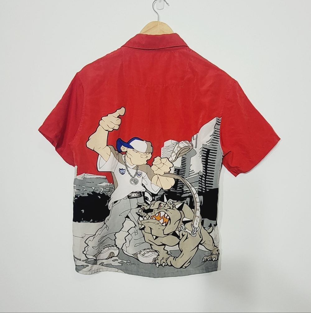 S.O.H.O. Jeans Vintage Rare 90s Graphic Button Down Collar Shirts - Picture 6 of 10